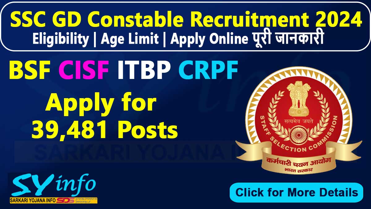 SSC GD Constable Recruitment 2024 - Apply for 39,481 Posts | Detailed Notification
