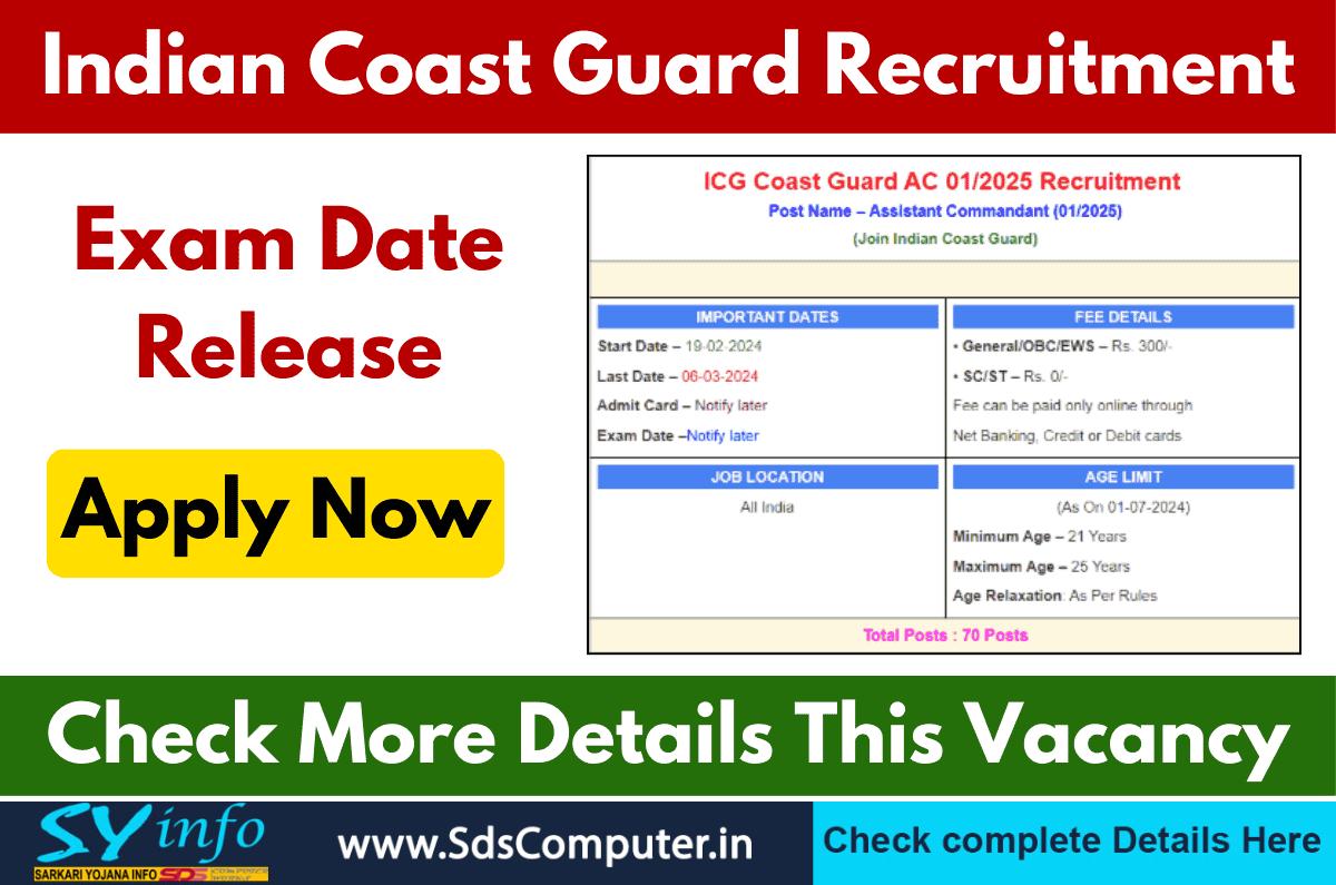 Indian Coast Guard Assistant Commandant Exam 2025: Date & City Details Released