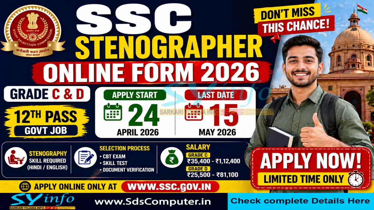SSC Stenographer Recruitment Online Form 2026