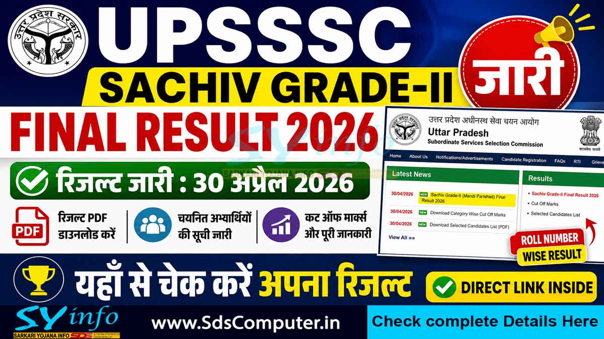 UPSSSC Sachiv Grade-II final result 2026